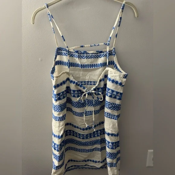 Aerie Blue and White Geometric Dress - Picture 2 of 3